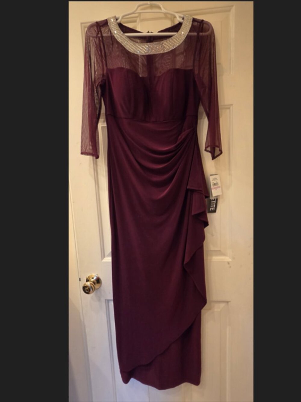 NWT Alex Evenings Dress - Petite Maya Matte Jersey Embellished Gown 6P